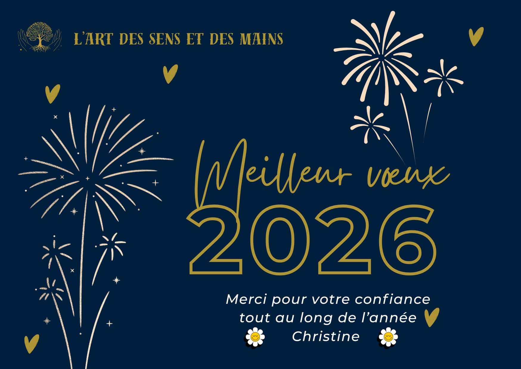 Carte de vœux 2026 massages bien-être angoulême