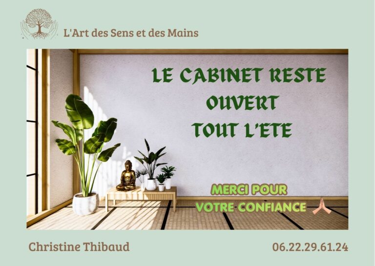Cabinet ouvert l'art des sens et des mains massages bien être angoulême charente